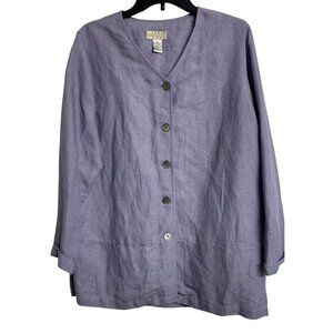 Sigrid‎ Olsen Sport M Linen Coastal Grandma Lightweight Tunic Jacket